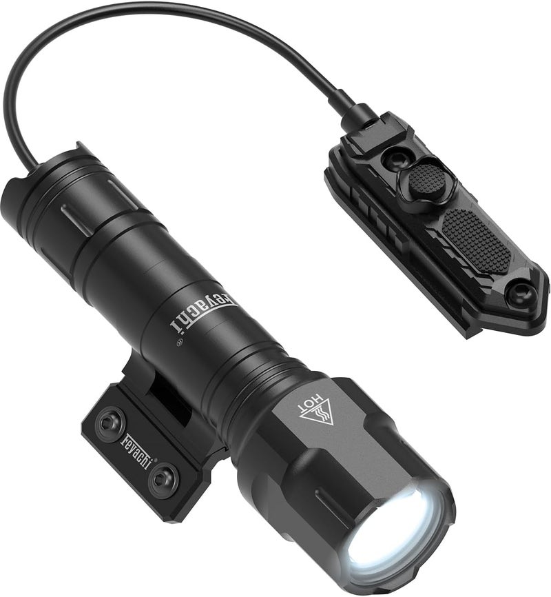 Feyachi مصباح بندقية 1200LM 22500 كانديلا WL25 مصباح تكتيكي LED خارجي مع مفتاح ضغط وتركيب سكة بيكاتيني، 3 أوضاع - عالي/منخفض/وميض (Mlok-أسود) - Image 1